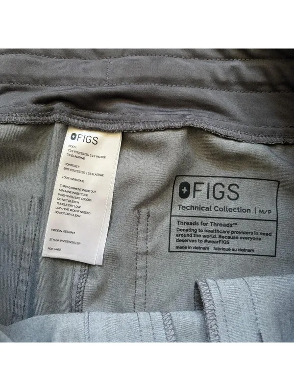 Figs High-Waisted Yola Skinny Scrub Pants Graphite Gray Women’s Medium Petite - Image 4