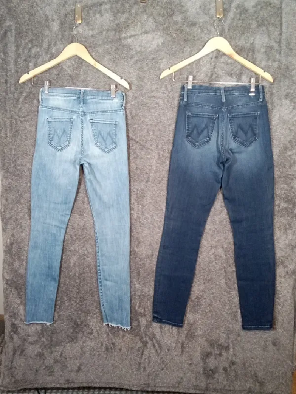 MOTHER High Waisted Looker &stunner Zip Ankle Step Fray Bundle Jeans Womens 25 - Image 5