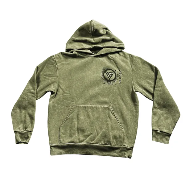 HYPLAND Attack on Titan Army Green Graphic Hoodie Size Small - Image 3