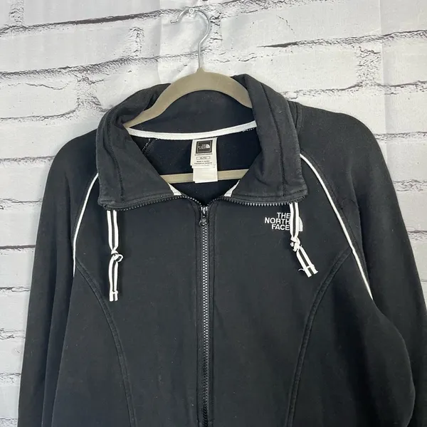The North Face Women’s XL Fleece Softshell Full-Zip Pullover Jacket Black White - Image 5