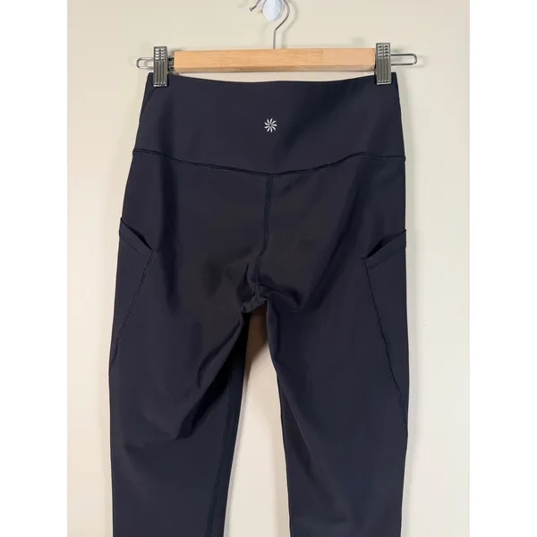Athleta Interval Stash 7/8 Tight Black High Rise Leggings 821389-03 Small - Image 4