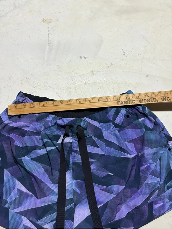 Lululemon Geometric Purple Active Shorts with Drawstring 10 - Image 4