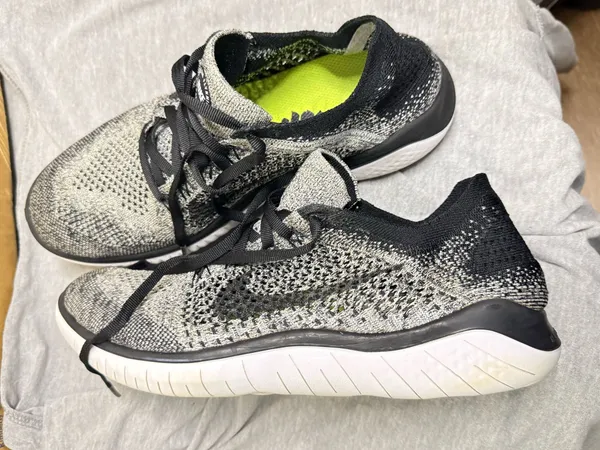 Nike Free Rn Flyknit 2018 White Black Womens Size 9.5 - Image 5