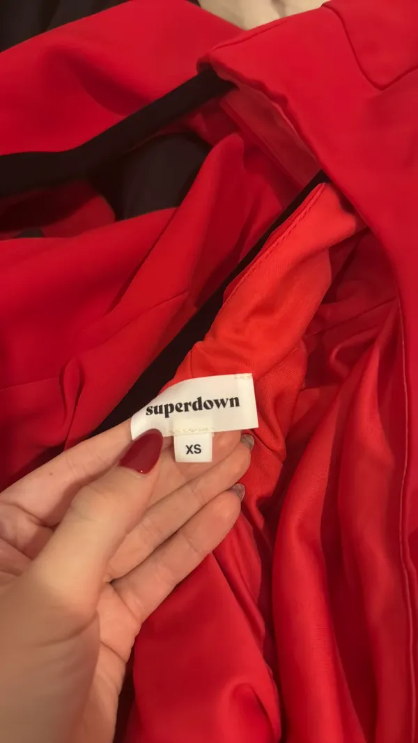superdown Double Rosalie Slit Dress Red - Image 3