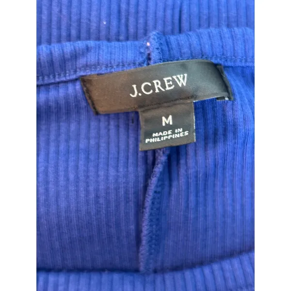 J.Crew Womens‎ Ribbed High Neck Racerback Tank Top Royal Blue Size Medium - Image 6