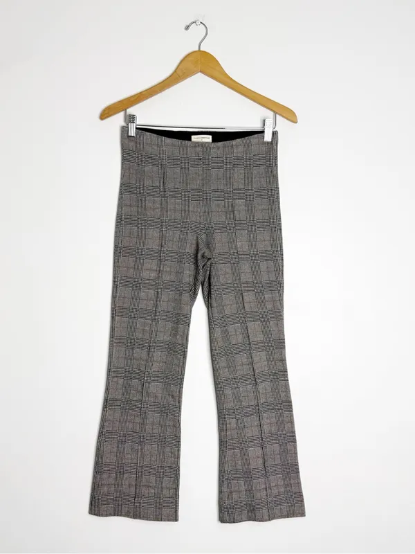 Anthropologie Essential Crop Flare Pants XS Plaid Stretch Ankle - Image 2