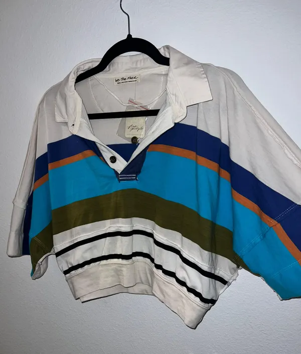 We The Free Preppy Striped Polo Tshirt - Image 5