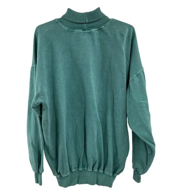 Cape Cod Art Unlimited Sportswear turtleneck teal embroidered sweatshirt L - Image 2