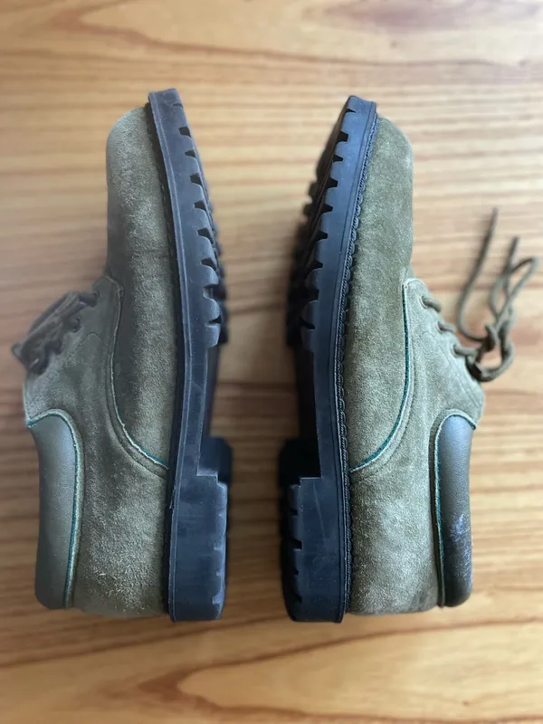 Green Suede Vintage Style Oxfords Size 8.5 - Image 6
