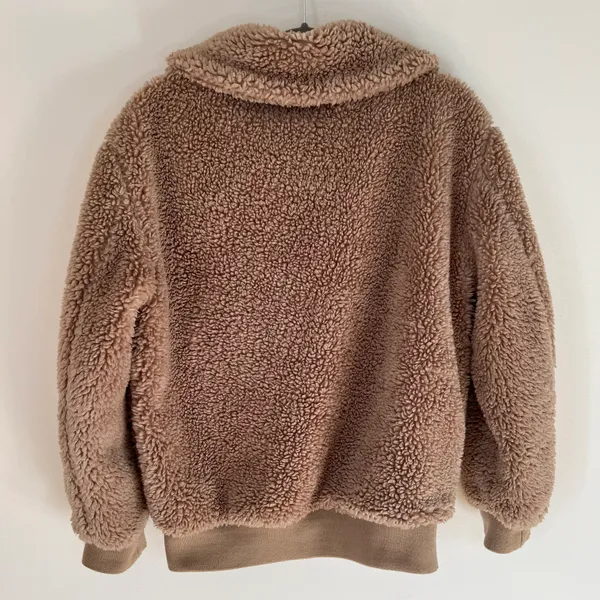 Aritzia The Teddy Sherpa Full Zip Oversized Jacket Tan Camel - Image 7