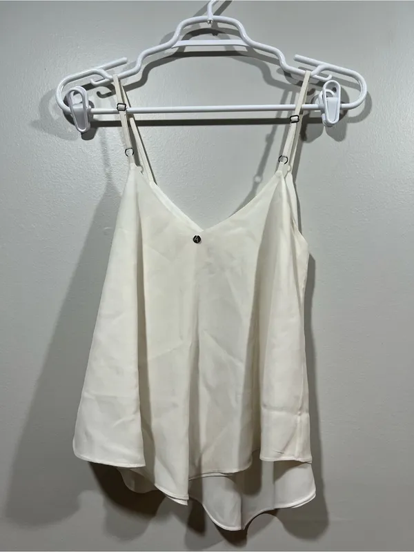 Alice & Olivia White Asymmetrical Tank Top - Image 4