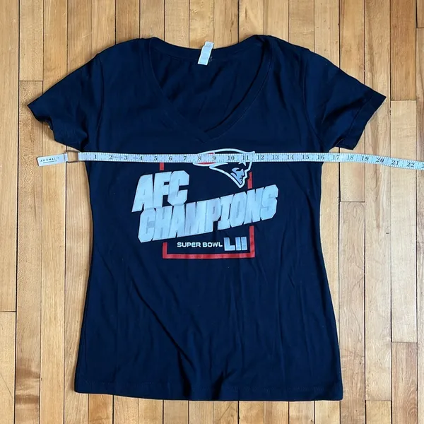 Next Level Apparel New England Patriots AFC Campions Super Bowl LII Shirt - Image 8
