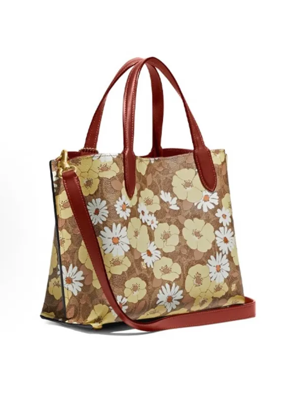 Coach Willow Tote Bag 24 In Signature Canvas With Floral Print NWT，c9721 - Image 4