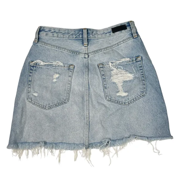 Abercrombie & Fitch Zoe Natural Rise Vintage A-Line Denim Jean Skirt Light Wash - Image 2