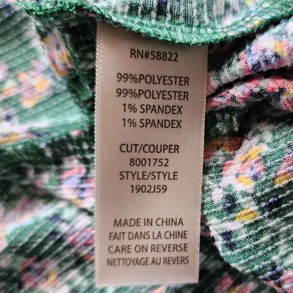 Max Studio XL Cottagecore Green Floral Tiered Women Boho Flutter Sleeve Dress XL - Image 5
