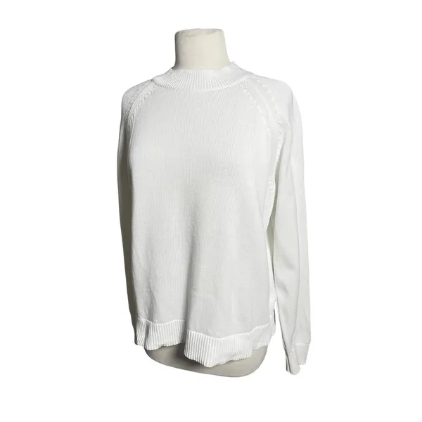 QUINCE Women’s White Organic Cotton Roll Neck Pull Over Sweater - Image 6