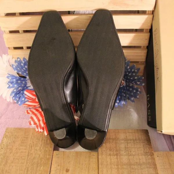 Bass SlingBack Black Pumps Penny Loafer Style 7M - Image 5