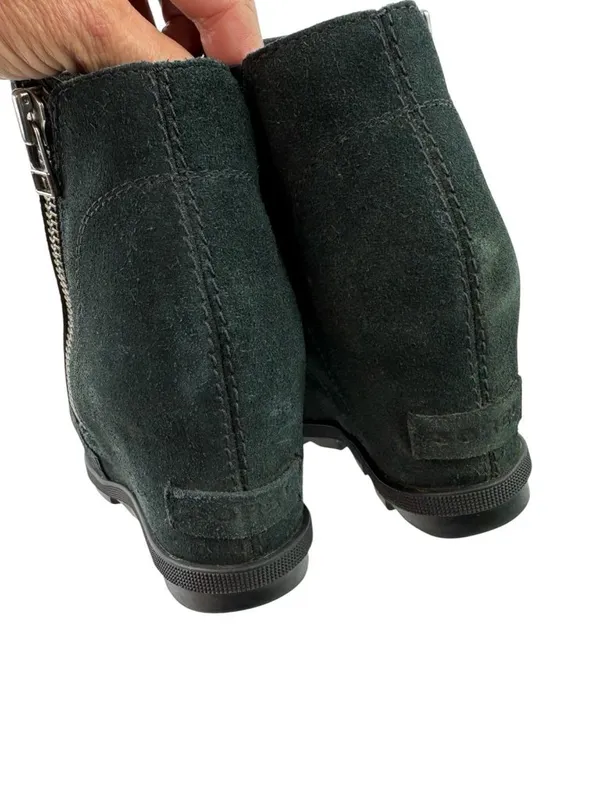 Sorel Joan of Arctic Wedge II Chelsea Boots Women’s Size 9.5 Black Suede Leather - Image 7