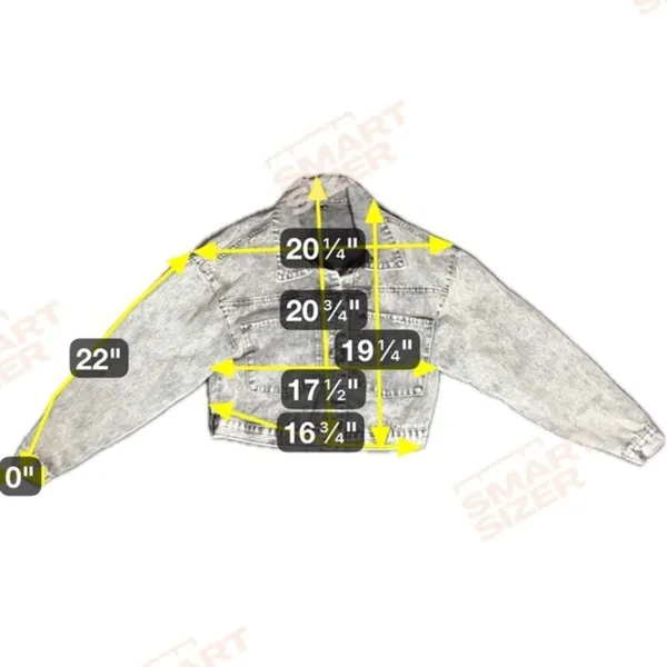 Windsor Women Small Acid Wash Denim‎ Gray Jacket Grunge Punk Biker Distressed - Image 7
