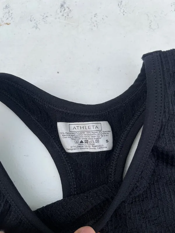 Athleta Black Ribbed Racerback Tank Top - Image 2