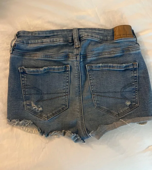 American Eagle High-Rise Shortie Jean Shorts - Image 3