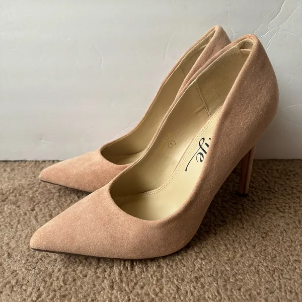 So Me Blush Suede Stiletto Heels Size 7 - Image 3