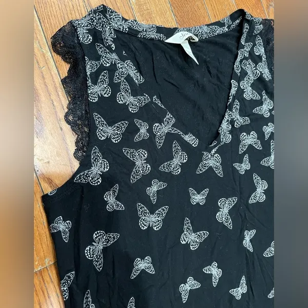 Soma Black Butterfly Pattern Tank Top - Image 3