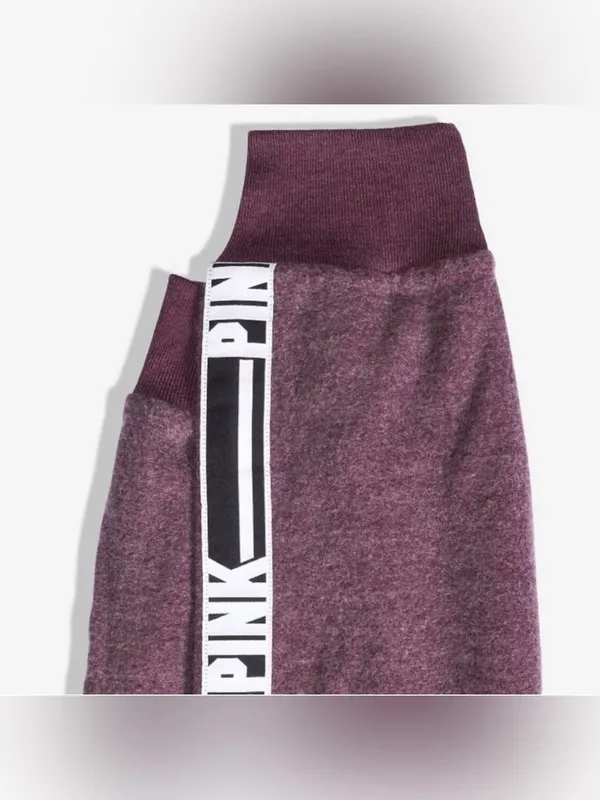 PINK Victoria's Secret Cozy Classic Joggers- Black Orchid - Image 4