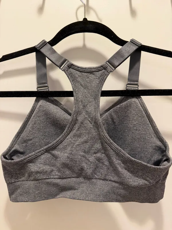 Puma Padded Sports Bra Grey Small - Image 2