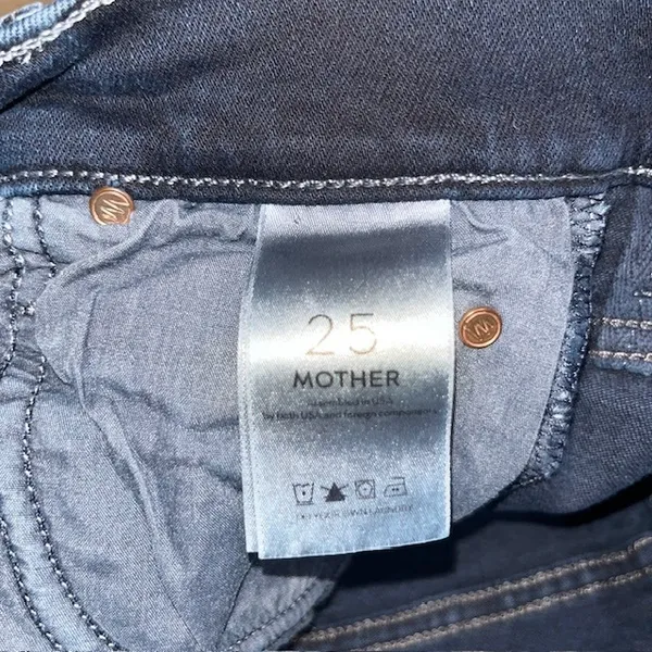 MOTHER The Stunner Zip Two Step Fray‎ Skinny Jeans Last Call Dark Wash 25 - Image 11