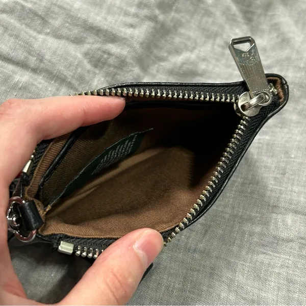 Lauren Ralph Lauren Black Leather Coin Purse Clutch Wristlet - Image 8
