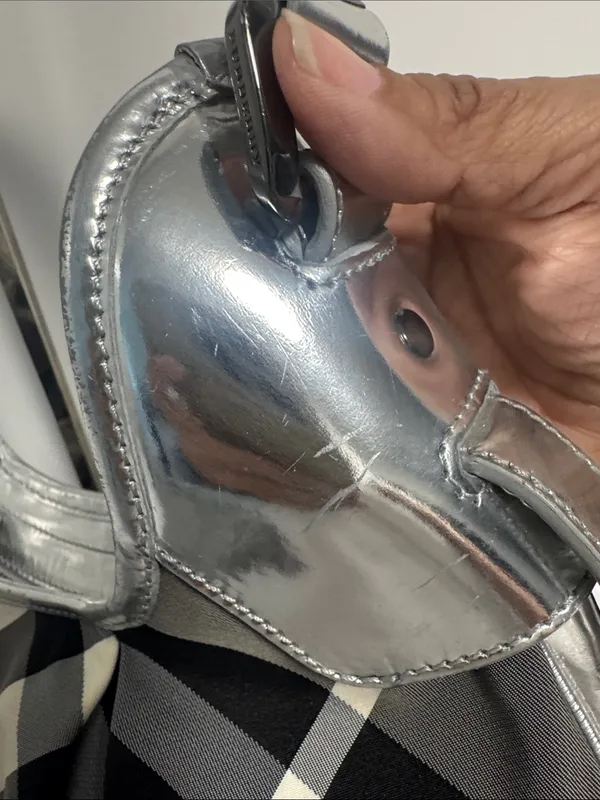 Burberry Beat Check Nylon Brooklyn Hobo Bag Metallic - Image 12