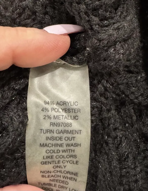 • Vintage dELiA*s Y2K Black Open-Knit Metallic Sweater - Image 6