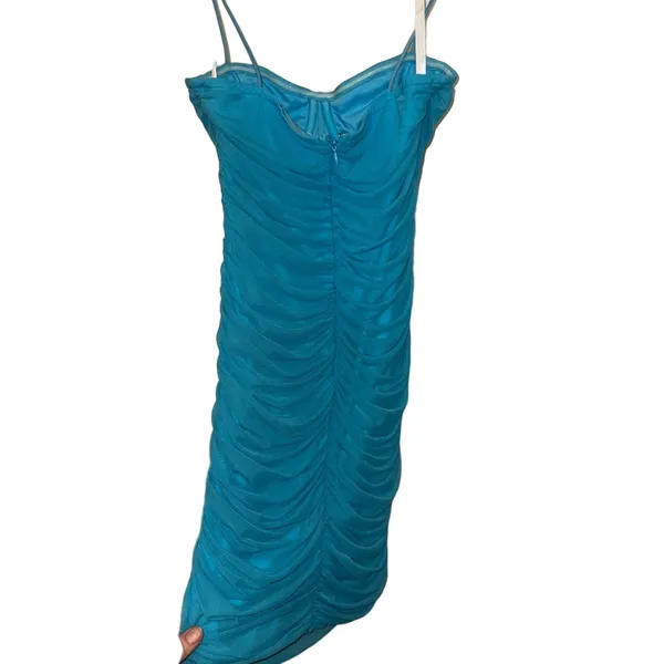 Superdown Strapless Turquoise Dress - Image 2