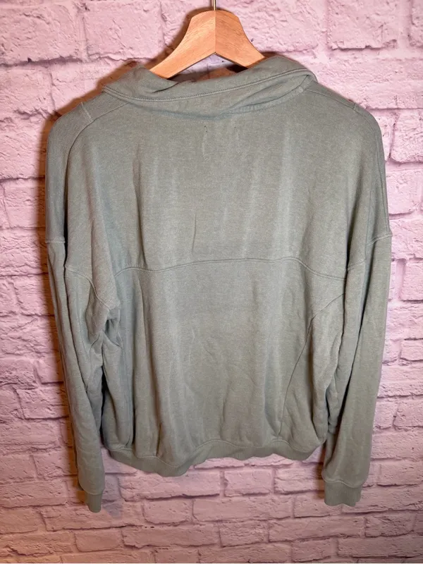 American Eagle cropped quarter zip sage green color women’s‎ size small - Image 2
