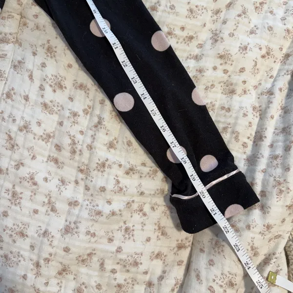 kate spade Black Pajama Set with Pink Polka Dots - Image 13