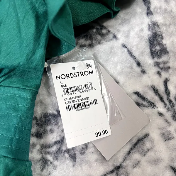 Chelsea 28 Green Enamel A-Line Linen Blend Mini Dress - Womens Size L - Image 5
