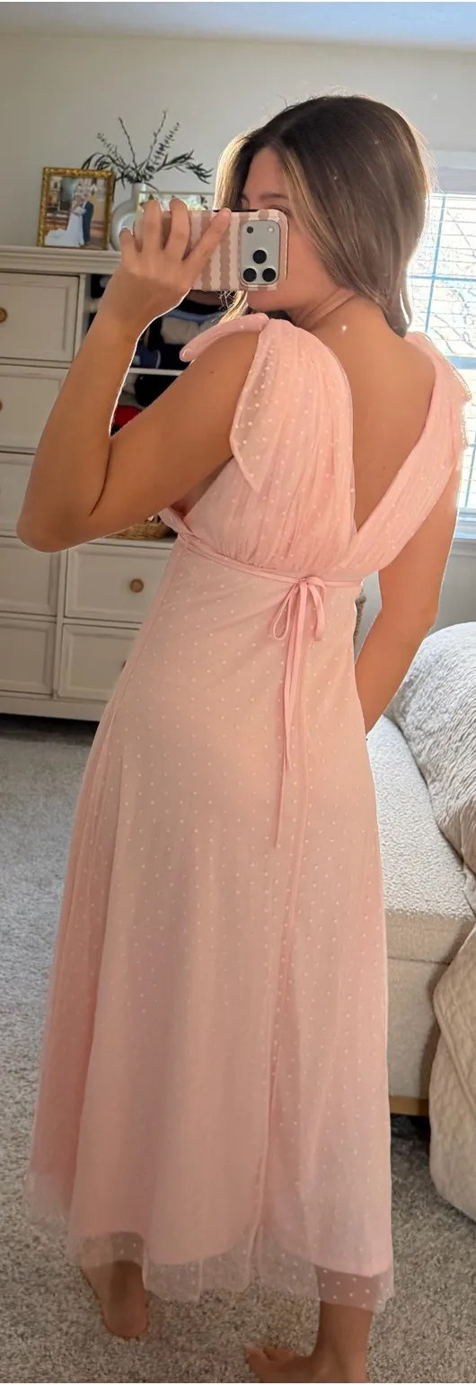 Boutique Pink v neck midi dress - Image 5