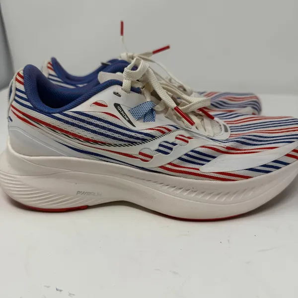 Saucony Women's Ride 15 Banner Running Shoe White Red Blue Striped Women Size 7 - Image 2