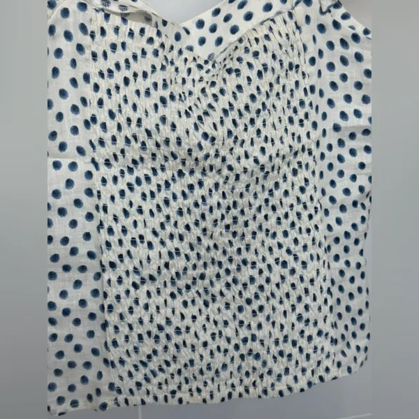 H&M Polka Dot Ruffle Strap Top Small NWT White Blue Sweetheart‎ Blouse - Image 7