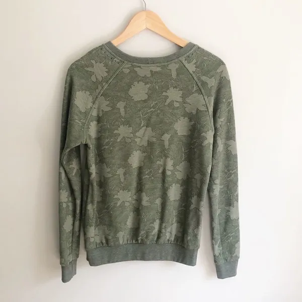 Maaji Sleek French Terry Crewneck Sweatshirt Olive Green Size Small - Image 9