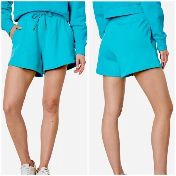 Weworewhat Aqua Blue Terry Cotton Relaxed Fit High Rise Pull On Sweat Shorts S - Image 2
