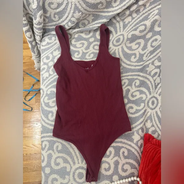 Free People Size M/L Ribbed Bodysuit Plum Wine Intimately Free medium / large - Image 6
