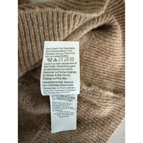 Women's J. Crew Roll Neck Sweater Oatmeal Tan Brown Merino Wool Alpaca XXS - Image 7