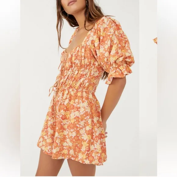 FREE PEOPLE Show‎ Me Love Romper in Orange size XS - Image 11