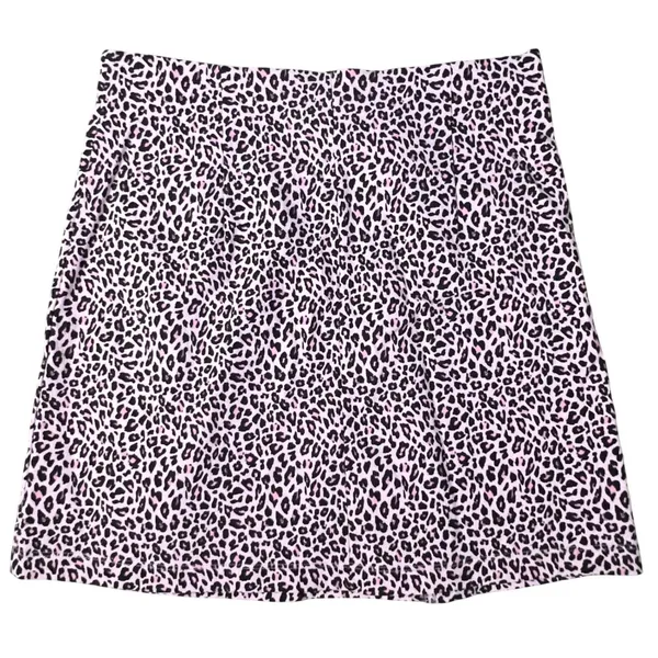 Topshop Leopard Mini Skirt Women 8 Pink Black Animal Print High‎ Waist Stretch - Image 2