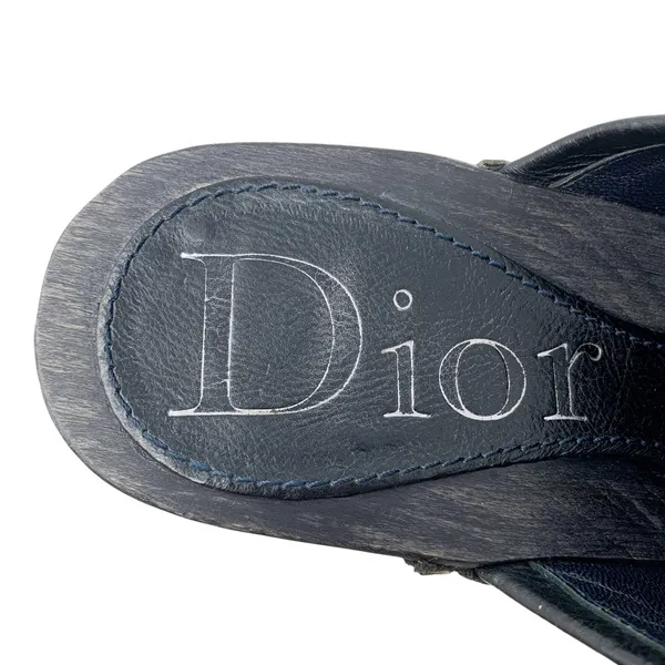 Dior Galliano SS 2006 Flight Diorissimo Monogram Denim Platform Clog Heels EU 36 - Image 10