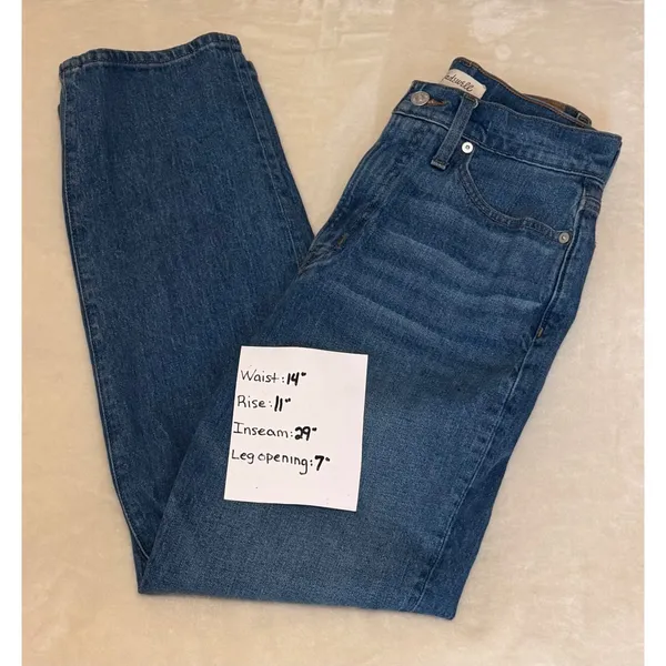 Madewell Perfect Vintage Straight Jeans 26 Blue High Rise Stretch Denim Women's‎ - Image 5