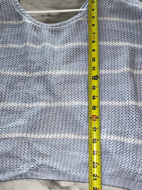Hollister Sky Blue & White Striped Twist-Back Sweater Large - Image 3
