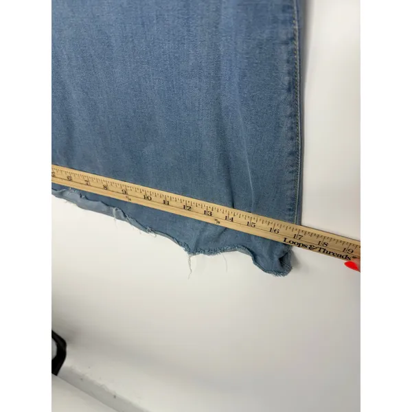 Free People Just Float On High Rise Flare Jeans W27 Light Wash Raw Hem Boho - Image 15